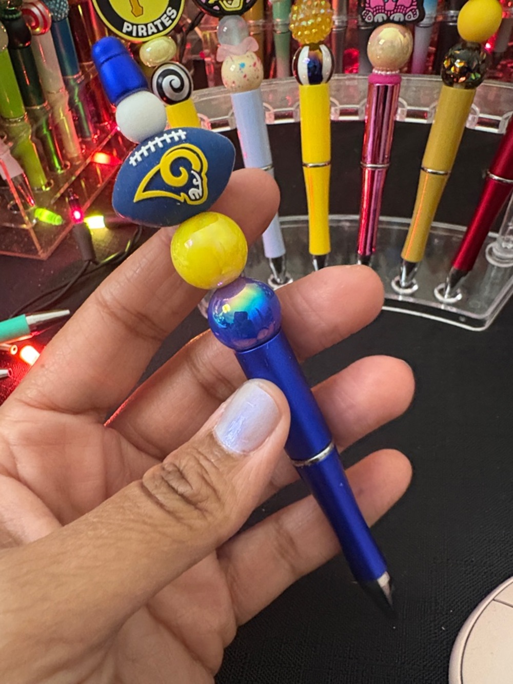 Blue Los Angeles Rams Beaded Pen - Picture 2 of 7